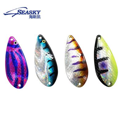 China Fishing Lure Spoon Seasky 18g Fishing Colorful Metal Bait Iron Spoon Seawater Freshwater Plant for sale