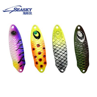 China Hard Iron Seasky Bait Lure Metal Bait Fishing Spoon 17g 70mm Ocean OEM Factory for sale