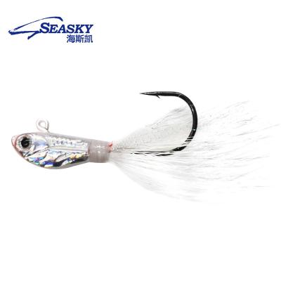 China Seasky Jig 1oz Big Bucktail Head Fishing Lures SSBTW White Wholesale Black for sale