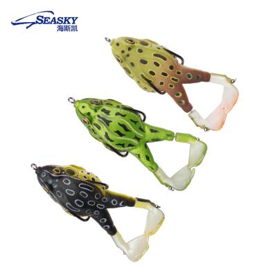 China Soft Plastic Bass Lures Frogs Soft Frog 9cm 12g Prime Rotating Leg Boosters Biggest One More Attractive 3D Splash Eyes Realistic Skin Top Water for sale