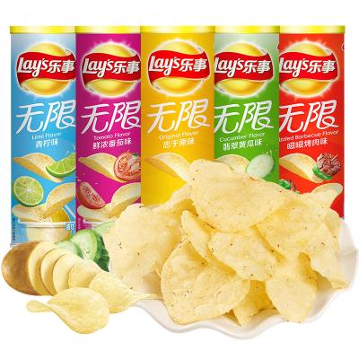 China Full Configurations Canned Potato Chips Various Flavors 104g for sale