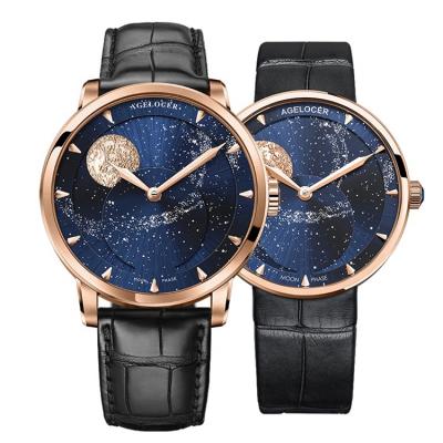 China Hot Selling Automatic Moon Phase Mechanical Movement Lover's Watch Couple Pairs Watches for sale