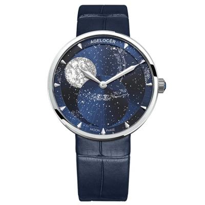 China New Style Water Resistant Ladies Moon Panoramic Phase Watch Moonphase Quartz Watches for sale