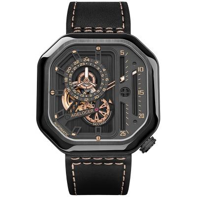 China Power Reserve Brand Sport Style Auto-Wind Mechanical Automatic Watch Men Waterproof Black Lumious Square Watch reloj hombre 5803J3 for sale