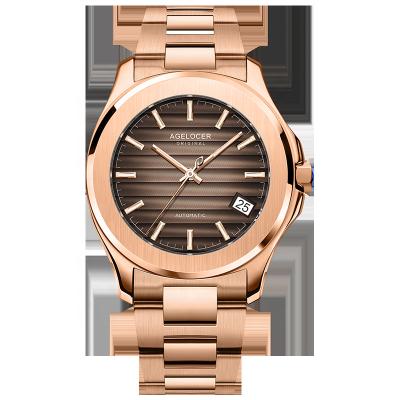 China Original Power Reserve Collection Auto-wind Mechanical Men Watches Power Reserve 80 Hours Rose Gold 316L Luxury Automatic Steel Watch 6303D9 for sale