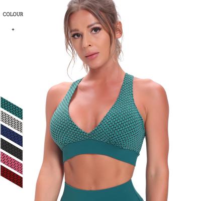 China Logo Adults Sports Yoga Seamless Bra Yoga Tops Fitness Gym Workout Breathable Custom Women Underwear for sale