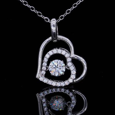 China Smart statement Europe and America moissanite link chain necklace silver cuban wedding jewelry 0.5 carat diamonds for sale