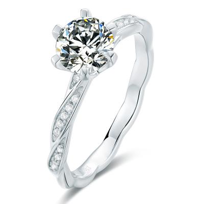 China Simple Elegant Moissanite 925 Silver Rings Wedding For Women 1 Carat Diamond Ring Diamonds Natural for sale