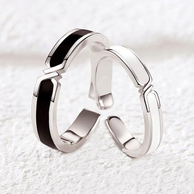 China Simple Pure Custom Rings For Men's Moissanite 925 Silver Tasty Couple Ring Jewelry for sale