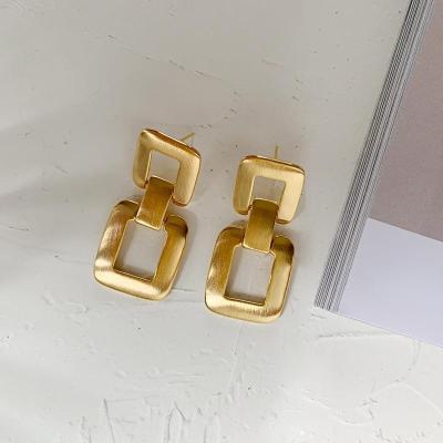 China FASHIONABLE Design Simple Sense Fashion Metal Square Retro Wild Personality Earrings for sale