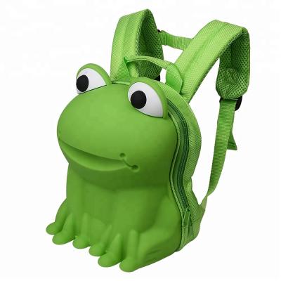 China School Bag For Toddler Boys Girls 3D Frog Design Children Backpack Silicone Cartoon Design Animal School Bag For Toddler Boys Girls for sale