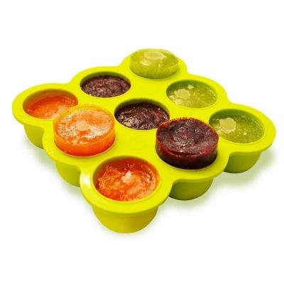 China Sustainable Reusable Bpa Free Portable Round Silicone Baby Food Storage Containers With Lid for sale