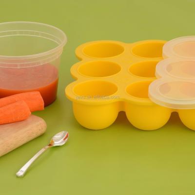 China Sustainable Approved Silicone Baby Food Freezer Tray With Removable Lid, Perfect Storage Container For Homemade for sale