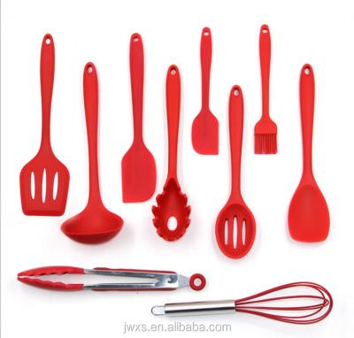 China Viable Hot Selling Home Silicone Kitchen Utensil Set Top 10 Kitchen Accessories Cherry Red for sale