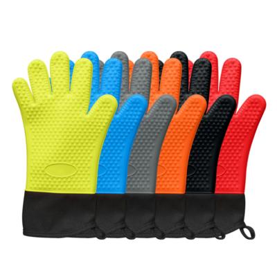 China Eco-friendly Silicone Pot Holder Microwave Gloves Heat Resistant Kitchen Cooking BBQ Baking Oven Gloves for sale