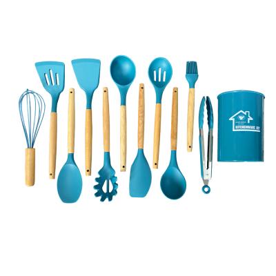 China Viable Heat Resistant Kitchenware Kitchen Utensils Silicone Kitchen Utensil Set of 11 Piece Accessories for sale