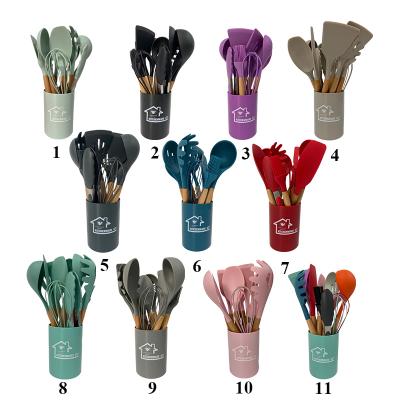 China Viable Heat Resistant Kitchenware Kitchen Utensils Silicone Kitchen Utensil Set of 12 Piece Accessories for sale