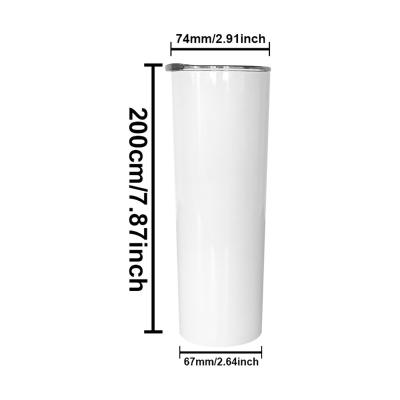 China 20oz Stainless Steel Viable White Heat Transfer Printing Straight Tumbler Double Wall Insulated Sublimation Tumbler for sale