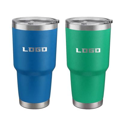 China Viable Custom Wholesale Logo Coffee Mugs Tumbler Cups Vacuum Insulated 30oz Double Wall Tumbler Stainless Steel Tumblers With Lid for sale