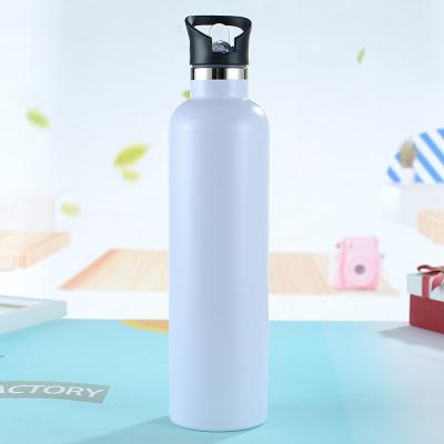 China 18/8 PORTABLE Simple Modern Stainless Steel Flask Vacuum Insulated Water Bottle With Straw for sale