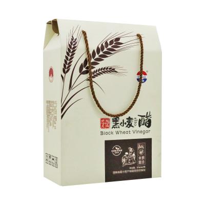 China Recyclable Custom Recycled Kraft Paper Cardboard Packaging Cardboard Gift Box With Rope Handle for sale