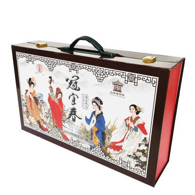 China Luxury Logo Wine Box Suitcase Recyclable Custom Printed Hard Packing Box for sale