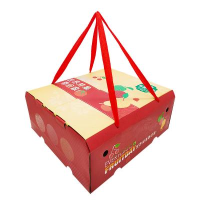 China Recyclable Customized Corrugated Paper Box Fruit Packing Box Mixed Apple Pineapple and Banana Transport Packing Box for sale