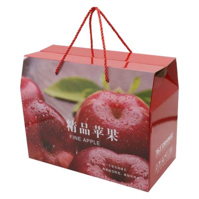 China Recyclable Wholesale Cheap Hard Corrugated Box Portable Apple Color Packing Crate Packing Box for sale