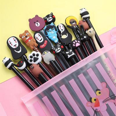 China 20pc 0.5mm Cute Cartoon Gel Ink Rollerball Pens Normal Extra Good Tip Students With Pencil Bag for sale