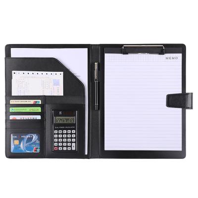 China Conference Interview A4 Clipboard Folder Faux Leather Business Office Folder with Card Slot Folders Sleeves for Conference Interview for sale