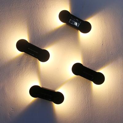 China Garden Black Plastic Down Direction Project Light 2 Led Solar Powered Led Wall Washer Light for sale