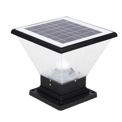 China 12x12cm Aluminum Waterproof Outdoor Solar Powered Door Pillar Lamp IP65 Pillar Gate Light Warm White for sale