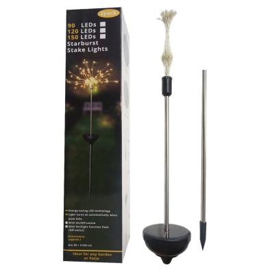 China Garden 90 120 150 led outdoor solar firework starburst lights, landscape solar garden led starburst stake light for sale