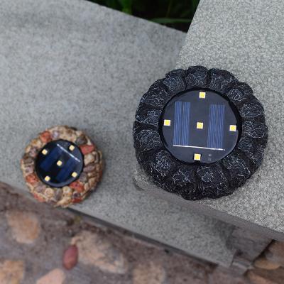 China Hottest Products Garden Landscape Lighting 8 LED Solar Garden Ground Stone Light for Patio Yard Pathway Driveway for sale