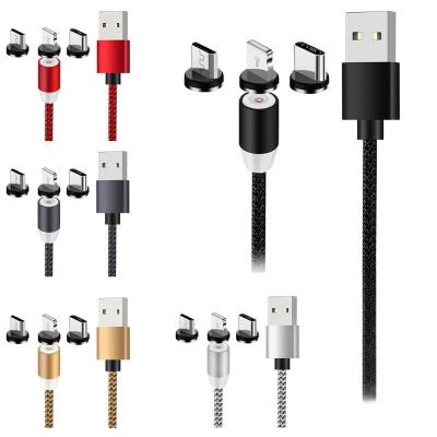 China Wholesale Led MP3/MP4 Player On Stock 3 In 1 Magnetic Connectors Usb Charging Cable 360 ​​Degree Rotating For Smartphone for sale