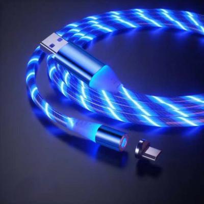 China Strong Magnetic Led Charging Cable Micro USB Cable Charger Magnetic Led Charging Cable For Samsung Android for sale