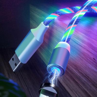 China Strong Magnetic Led Charging Cable Micro USB Cable Charger Magnetic Led Charging Cable For Samsung Android for sale