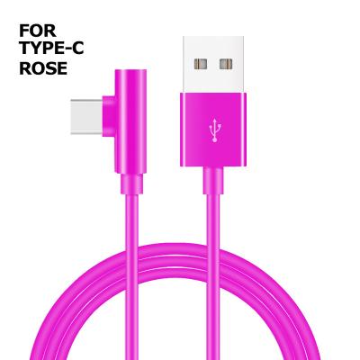 China Wholesale MP3/MP4 Player L Shape Gaming Game USB Cable, 90 Degree Curved Type C Charging USB TYPE-C Cable for sale