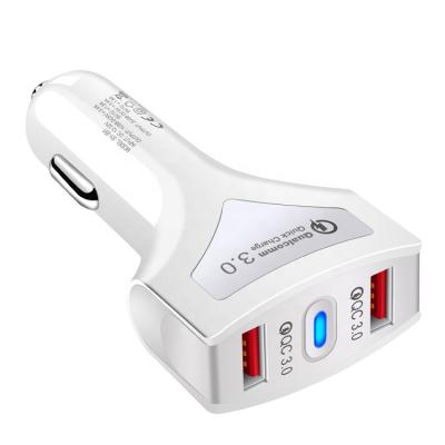 China White CU10 Mobile Phone Quick-Charge 36W Quick Charge 3.0 2USB Ports Car Charger For Mobile Phone for sale