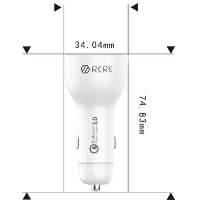 China 12v Cell Phone Electronic Quick Charge 3.0 Dual USB QC Car Charger Qualcomm Car Consumer Mobile Phone Accessories For Smartphone for sale