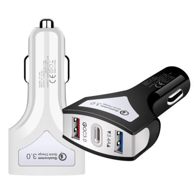 China CU09 Mobile Phone Fast-charging 36W Fast-charging 3.0 Ports 3USB Type-c Type-c Car Charger For Mobile Phone for sale