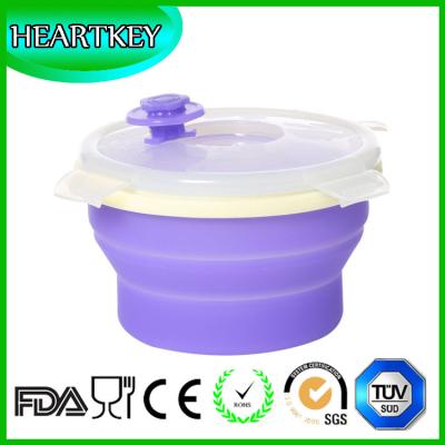 China Hot Sale Portable Silicone Collapsible Kids Lunch Box With Lid for sale