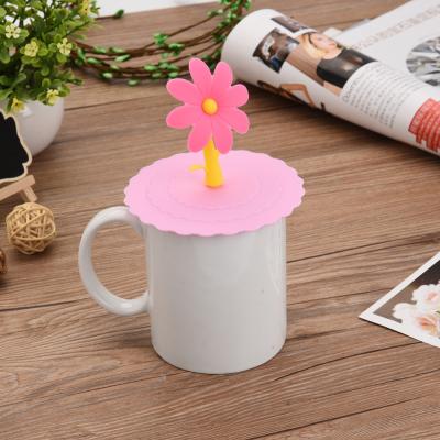 China Good Gift Flower Shape Silicone Lid, 10.5cm Flower Shape Silicone Coffe Cup Lid for sale