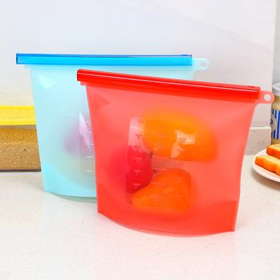 China Microwave Freezer Dishwasher Reusable Leak-Proof Food grade Silicone Bag For Food Storage for sale