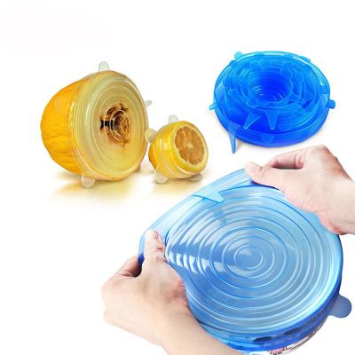 China Clear Color Silicone Lids Stretch Food FDA (6 pack/7pack/8pack) for sale