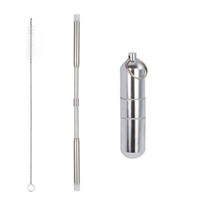 China Eco Friendly Reusable Portable Telescopic Drinking Collapsible Straw Stainless Steel for sale