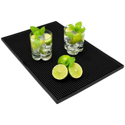 China Black Bar Service Spill Mat Soft PVC Bar Mat Custom Logo And Size for sale