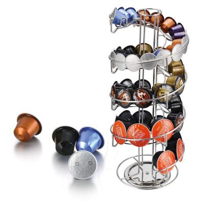 China Spiral Type Metal Stand Nifty Coffee Pod Holder Capsule Holder for sale