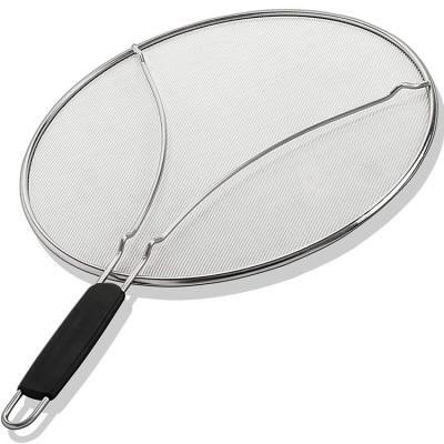 China Fine Mesh Stainless Steel Frying Pan Grease Kitchen Splatter Screen for sale