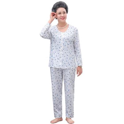 China Breathable Ladies Homewear Plus Size Women's Sleepwear Pajamas Long Set Printed Pajamas for sale